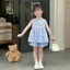 Set Bộ Sát Nách Thêu Thỏ Cho Bé Gái Chất Thô Mềm Mát