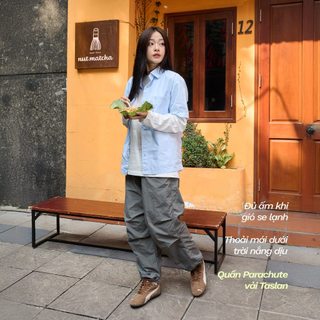 3PhầnTư - Áo Sơ Mi Tay Ngắn Nam Nữ Trơn Kẻ Sọc  Form Regular Vải Cotton Nylon Hiệu Ứng Nhăn Cá Tính - TSTM24003