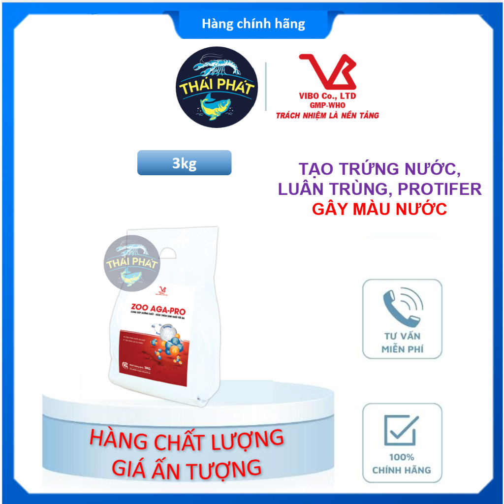 ZOO AGA pro 3KG - Tạo trứng nước, luân trùng, protifer, Gây màu nước ...