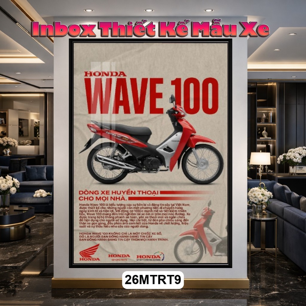 [INBOX THIẾT KẾ XE] Tranh Tráng Gương Poster Xe Phân Khối Lớn Phong Cách Retro – Z1000, Panigale, CBR1000RR, R1 Có Khung