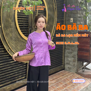 Áo Bà Ba Lụa Gấm Thêu Hoa – Duyên Việt | Thanh Lịch, Truyền Thống, Tinh Tế.Áo Bà Ba Trơn Đủ Màu.