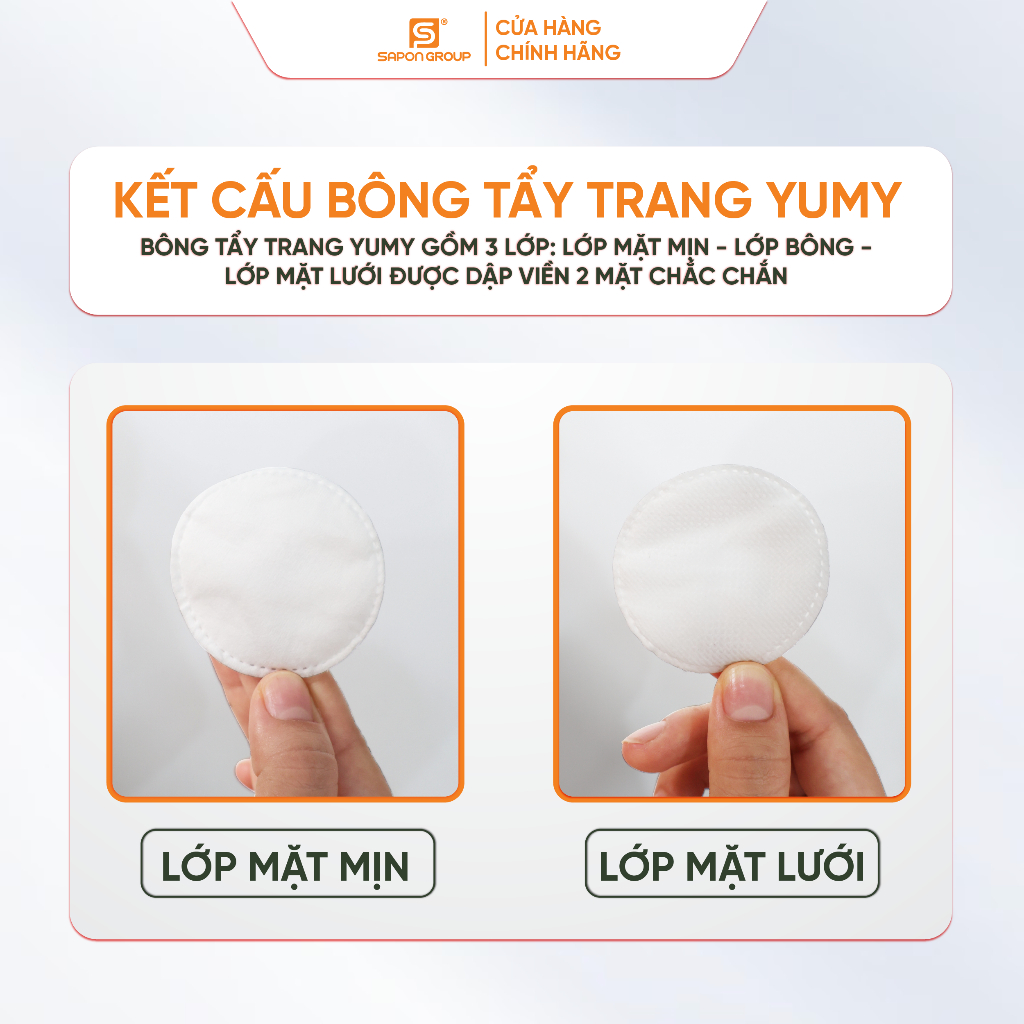 Combo 10 túi Bông tẩy trang YUMY 132 miếng bông cotton tự nhiên, mềm mịn cho da nhạy cảm (TT19_142)