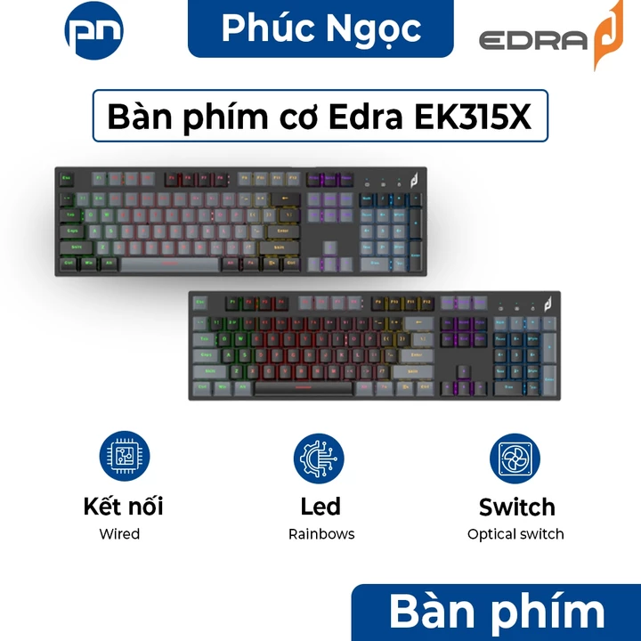 Bàn phím EK315X, bàn phím cơ gaming, bàn phím máy tính, bàn phím cơ chính hãng - Phúc Ngọc – 7