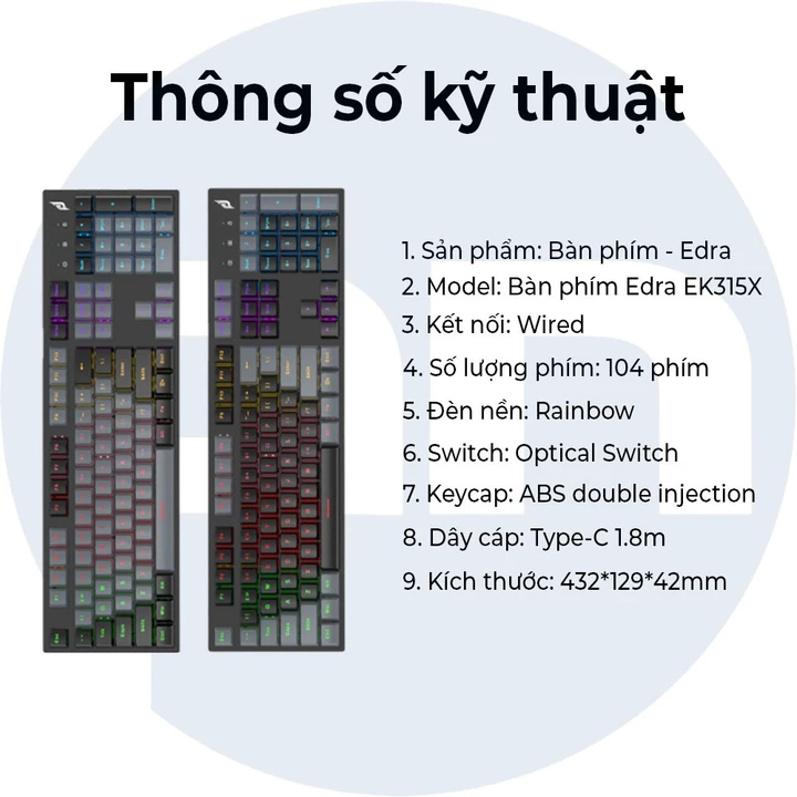 Bàn phím EK315X, bàn phím cơ gaming, bàn phím máy tính, bàn phím cơ chính hãng - Phúc Ngọc – 6
