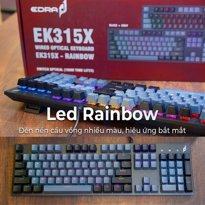 Bàn phím EK315X, bàn phím cơ gaming, bàn phím máy tính, bàn phím cơ chính hãng - Phúc Ngọc – 4