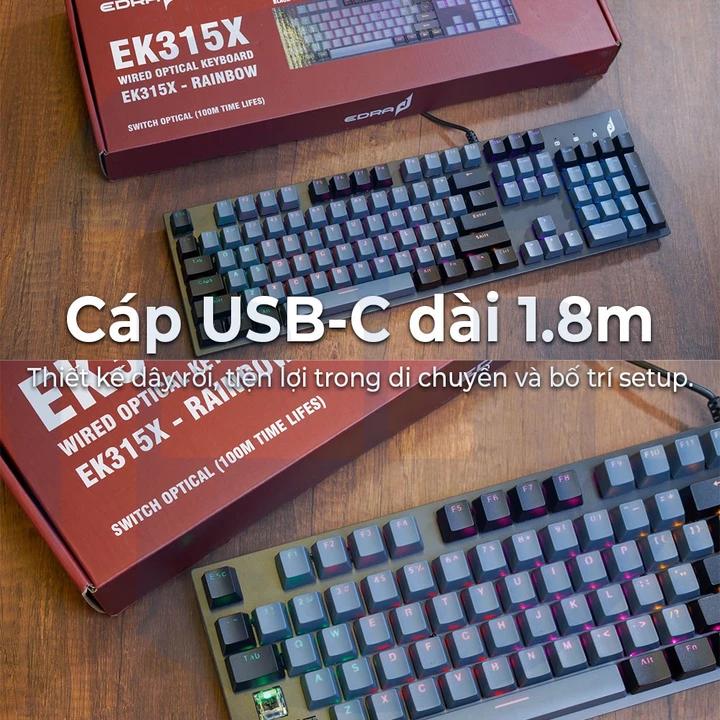 Bàn phím EK315X, bàn phím cơ gaming, bàn phím máy tính, bàn phím cơ chính hãng - Phúc Ngọc – 5