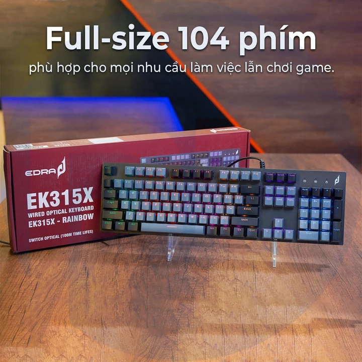 Bàn phím EK315X, bàn phím cơ gaming, bàn phím máy tính, bàn phím cơ chính hãng - Phúc Ngọc – 3