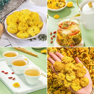 Hoa cúc vàng nguyên bông 100g, trà hoa cúc khô, cúc vàng pha trà, trang trí, decor - Lãn Ông