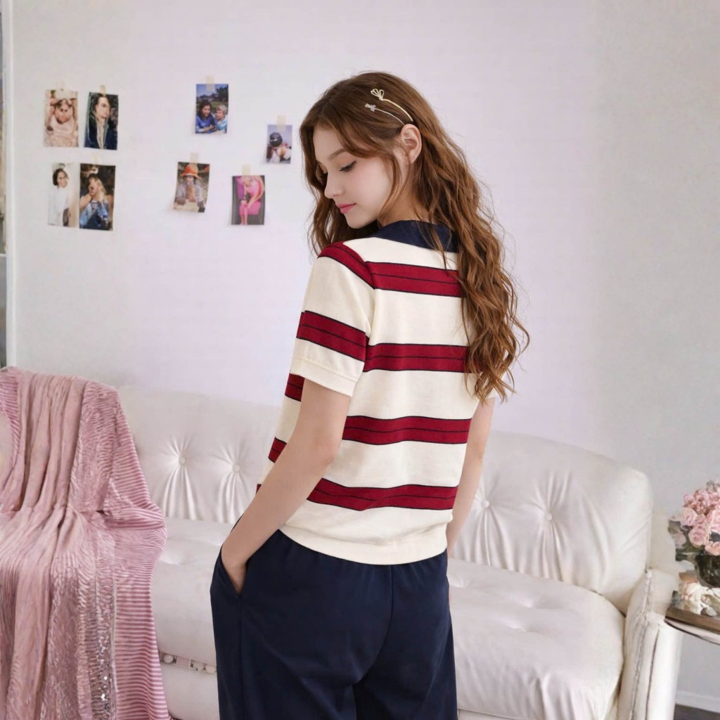 Áo Len Mirage Cổ Kem Sọc Đỏ Local Brand Chất Len Mongtoghi Mềm Mịn Thoáng Mát.