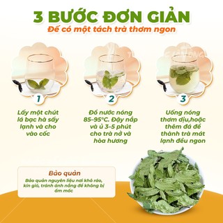 Lá bạc hà sấy lạnh 100g, trà bạc hà sạch thơm giúp thơm miệng, giảm căng thẳng, xông hơi giải cảm