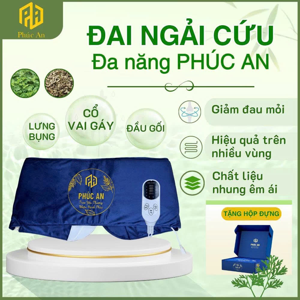 Combo Thảm gối & Đai ngải cứu Phúc An, Tặng kèm lõi ngải cứu, Trọn bộ chăm sóc sức khỏe tại nhà