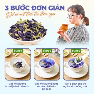 Hoa đậu biếc sấy lạnh 100g, trà hoa đậu biếc, pha trà, nấu chè, nấu xôi, làm bánh, thạch