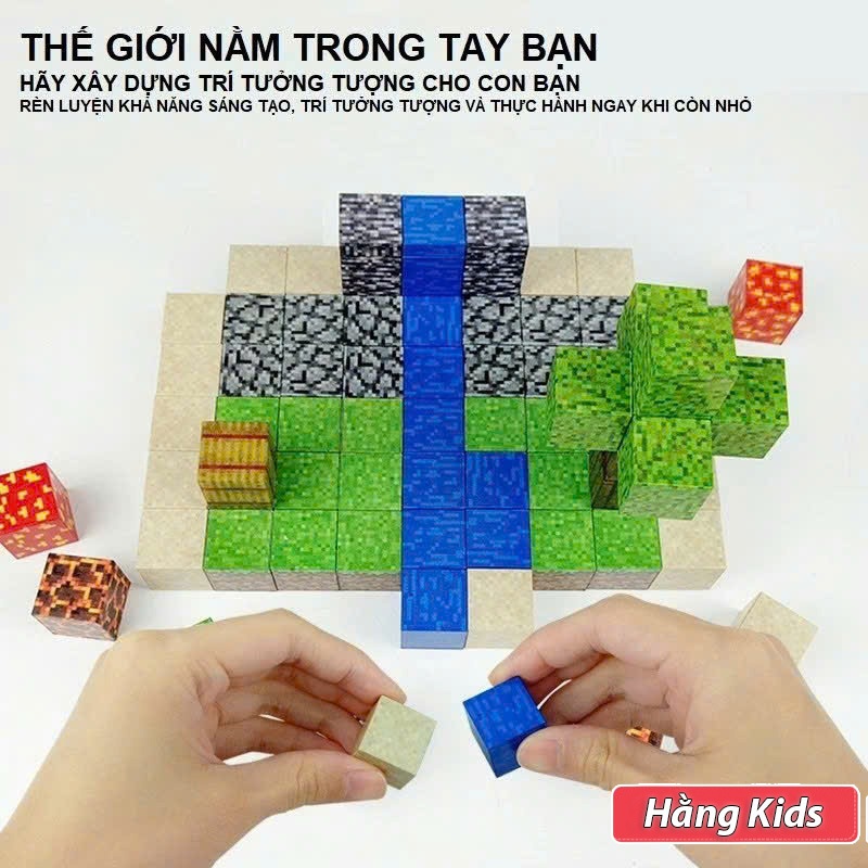 Đồ Chơi 500 Khối Nam Châm Từ Tính Đồ Chơi Mô Hình Lắp Ráp Kiến Trúc khối nam châm từ tính Mincraft