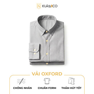 Áo Sơ Mi Trơn Nam VẢI OXFORD CAO CẤP Màu Xám Dài Tay vải Oxford cao cấp - KURAMAN
