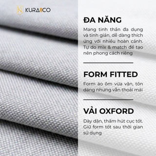 Áo Sơ Mi Trơn Nam VẢI OXFORD CAO CẤP Màu Xám Dài Tay vải Oxford cao cấp - KURAMAN