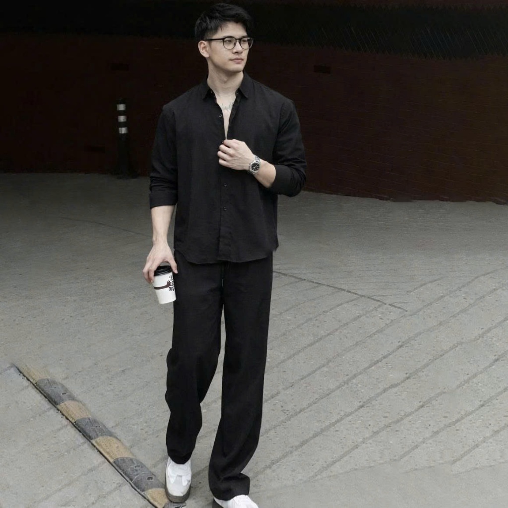 Bộ Quần Áo Linen Đi Chơi Đi Cafe Đi Biển Thoáng Mát (Áo Sơ Mi Dài Tay + Quần Dài Linen) Halley J58