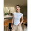 Áo Thun Nữ Tay Hến Cổ Thuyền Nhún Eo Basic RANSHI Ôm Body Tôn Dáng Chất Thun Cotton Mềm Mát - RA358