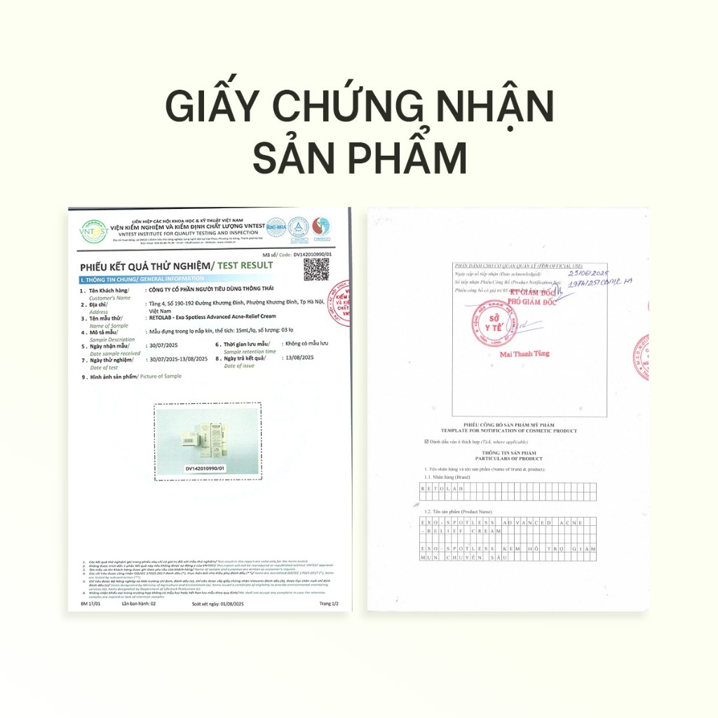 [VHL x Retolab] Kem Hỗ Trợ Giảm Mụn Chuyên Sâu Exo-Spotless Advance Acne Relief Cream 15ml Tặng Mút Rửa Mặt