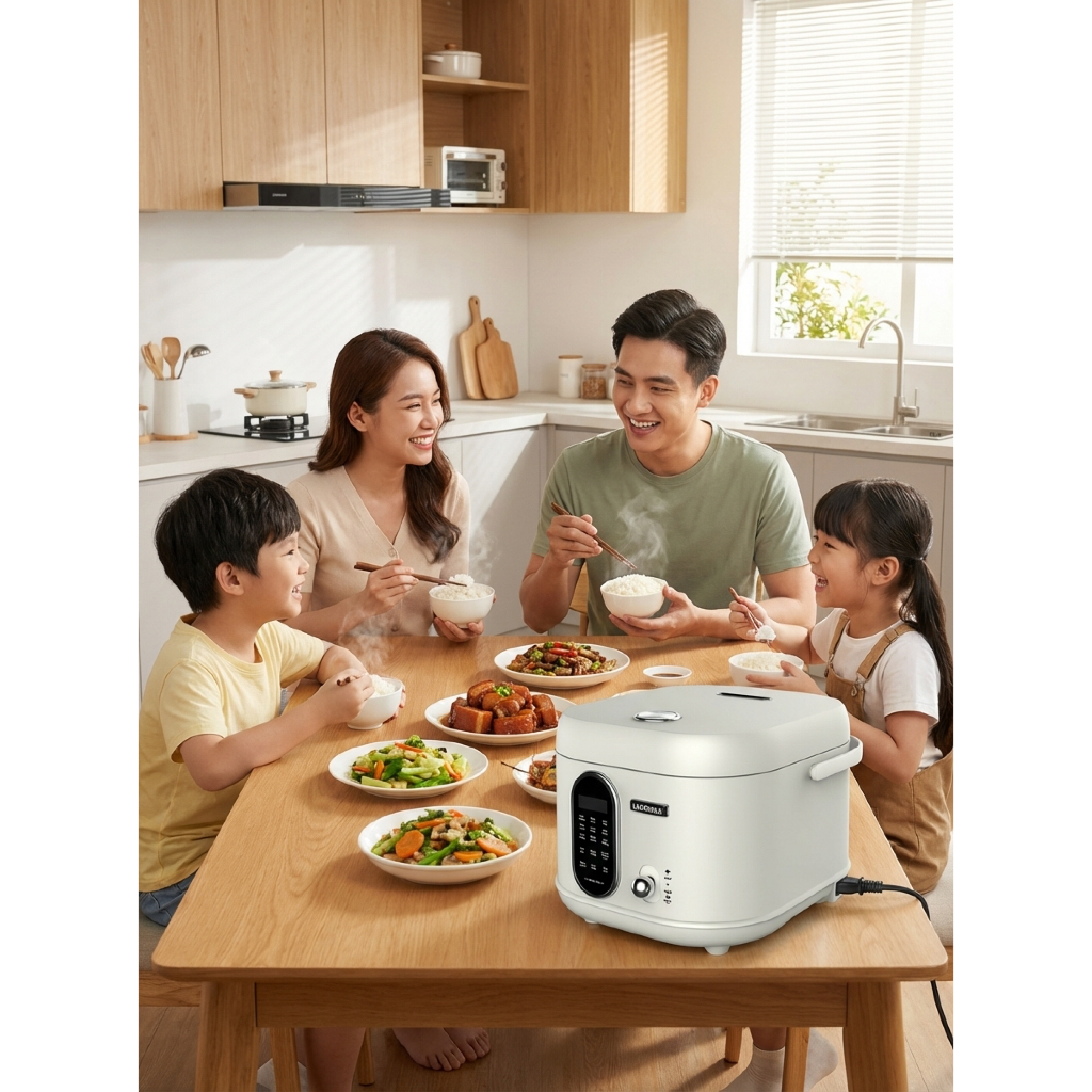 NỒI CƠM ĐIỆN XÁCH TAY THÔNG MINH LADOMAX Model: Ha-8818_Inox