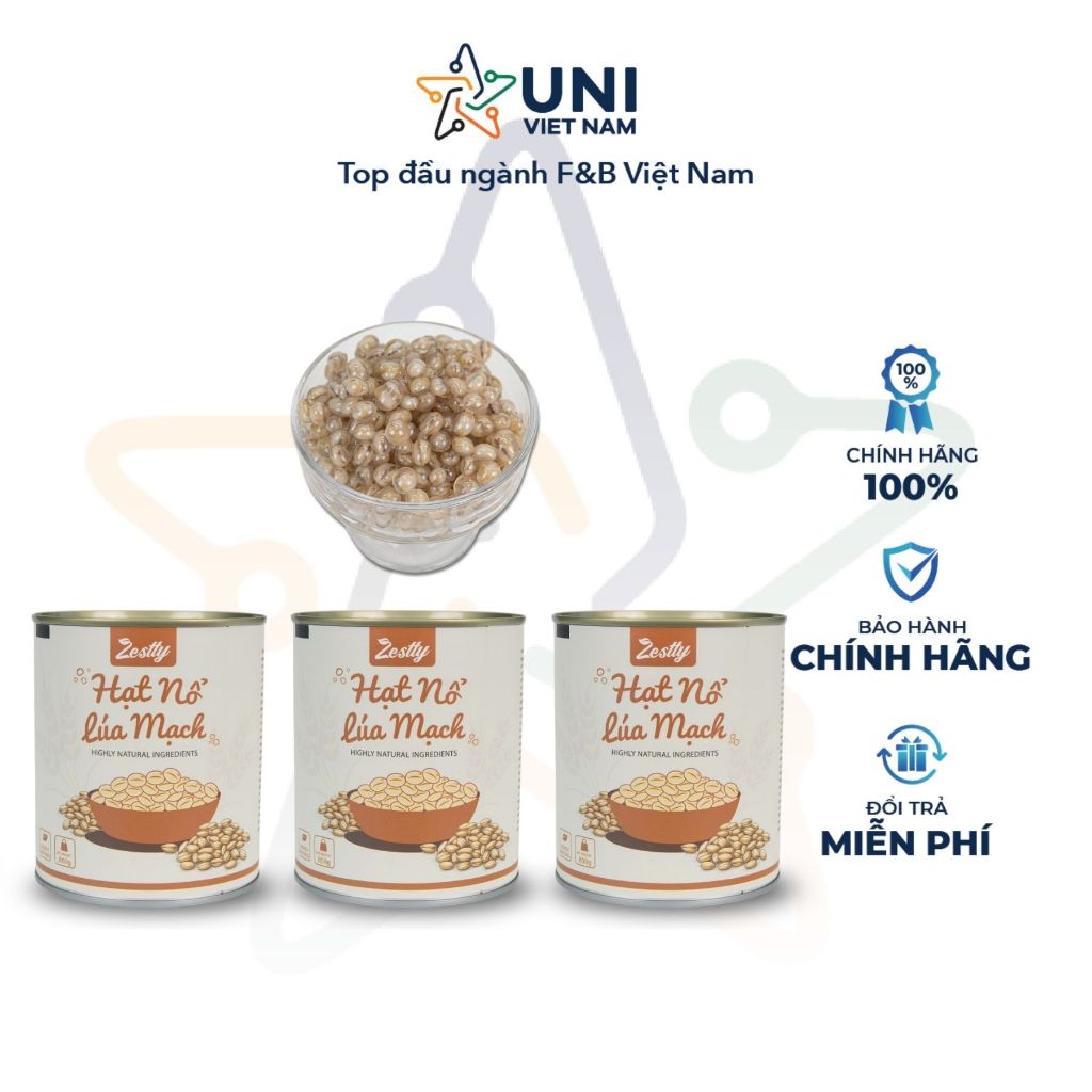 Hạt Nổ Lúa Mạch Zestty 850g Giòn Dai Làm Topping Trà Sữa, Nguyên Liệu Pha Chế Giá Sỉ