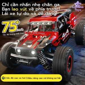 Xe tải địa hình điều khiển từ xa RC tốc độ 75km/h, động cơ không phanh 2433, hộp số kim loại, tỷ lệ 1:12,dẫn động 4 bánh