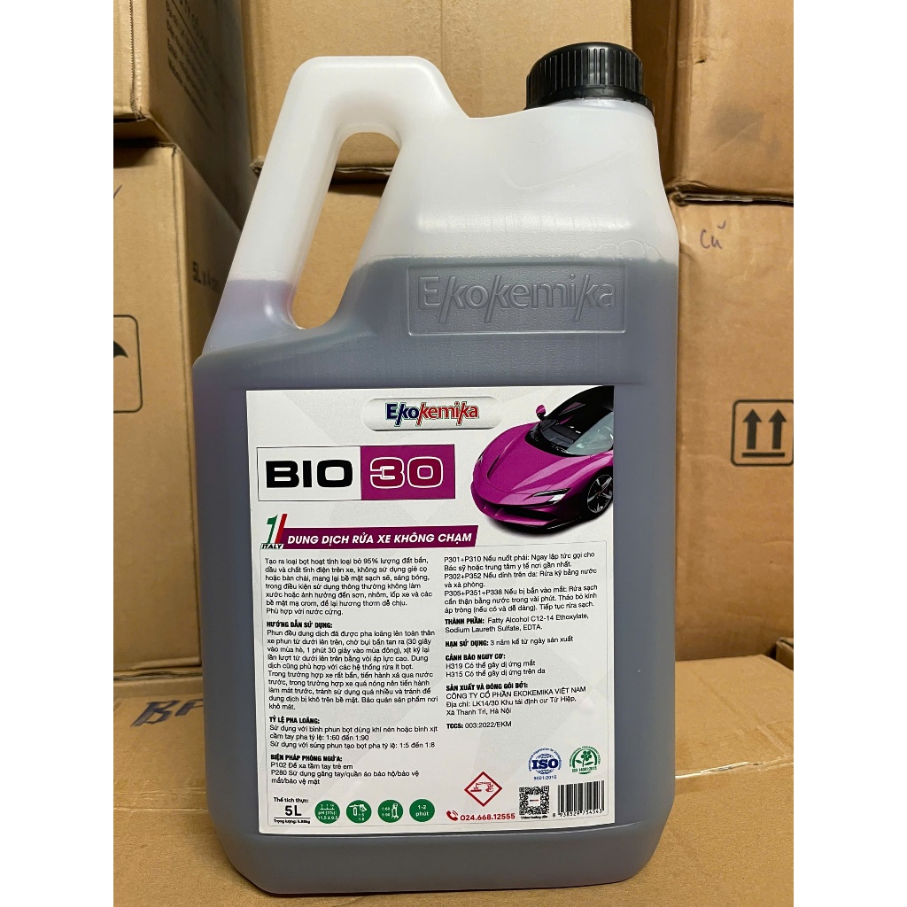 NƯỚC RỬA XE KHÔNG CHẠM CAO ĐẬM ĐẶC CẤP THƯƠNG HIỆU EKOKEMIKA BIO 30-5L