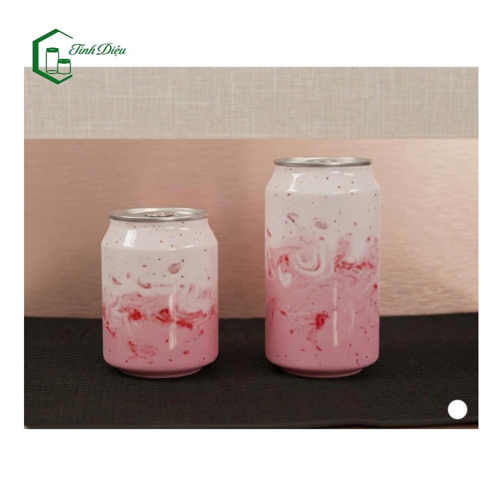 [Sỉ Tận Xưởng] Set 25 Lon Nhựa PET Trong Dày Viền Mí 250-650ml Nắp Nhôm Đựng Trà Sữa Nước Ép Cafe