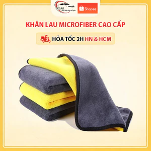Khăn lau xe ô tô chuyên dụng microfiber, khăn lau xe oto, xe máy đa năng 2 lớp siêu thấm siêu mềm
