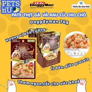 Pate Thịt Gà & Rau Củ Cho Chó Doggyman Gói 70gram - Thức ăn ướt cho chó mọi lứa tuổi, nhiều vị