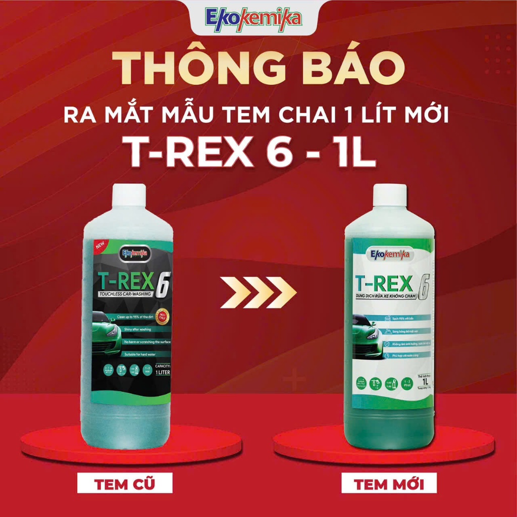 NƯỚC RỬA Ô TÔ - XE MÁY KHÔNG CHẠM ĐẶC BIỆT T-REX 6 EKOKEMIKA ITALY -1L