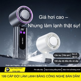 Quạt cầm tay Quạt Làm Lạnh Bằng Chip Bán Dẫn - Khác Biệt Với Quạt Thường, Hiển Thị Nhiệt Độ, Làm Mát Tức Thì