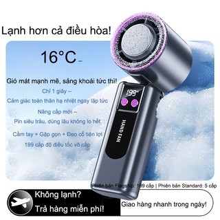 Quạt cầm tay Quạt Làm Lạnh Bằng Chip Bán Dẫn - Khác Biệt Với Quạt Thường, Hiển Thị Nhiệt Độ, Làm Mát Tức Thì