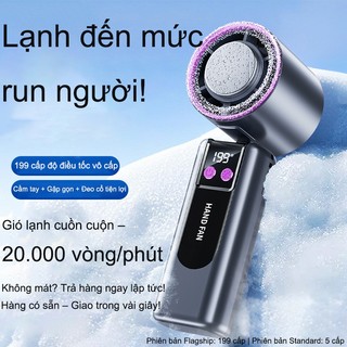 Quạt cầm tay Quạt Làm Lạnh Bằng Chip Bán Dẫn - Khác Biệt Với Quạt Thường, Hiển Thị Nhiệt Độ, Làm Mát Tức Thì