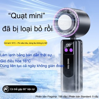 Quạt cầm tay Quạt Làm Lạnh Bằng Chip Bán Dẫn - Khác Biệt Với Quạt Thường, Hiển Thị Nhiệt Độ, Làm Mát Tức Thì
