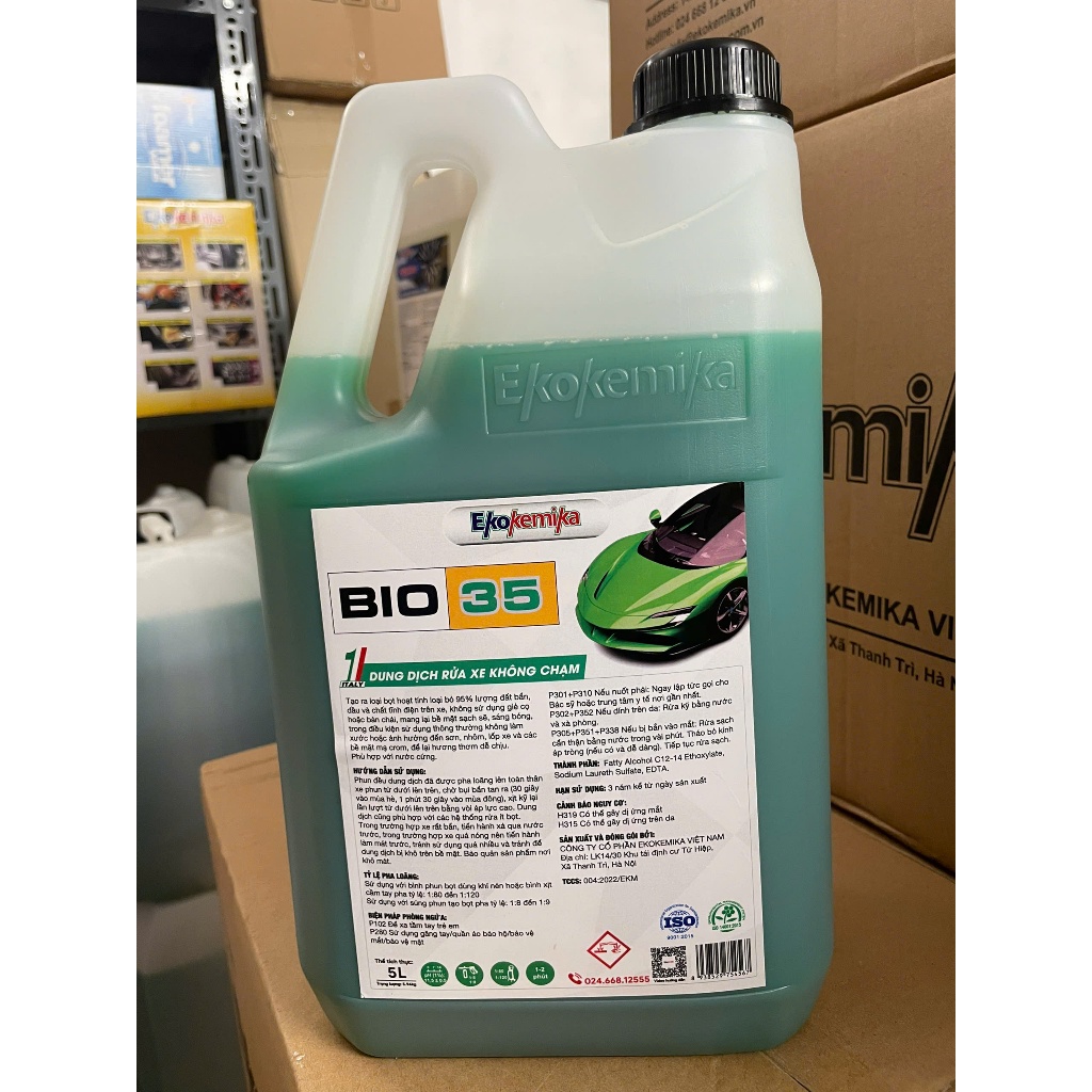 NƯỚC RỬA Ô TÔ - XE MÁY VÀ KHOANG MÁY KHÔNG CHẠM ĐẬM ĐẶC THƯƠNG HIỆU EKOKEMIKA BIO 35-5L