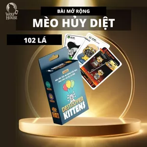Bộ Bài Mèo Hủy Diệt Destroyer Kittens Giấy Cứng Cao Cấp Giải Trí Nhóm Bạn MaSoi SG