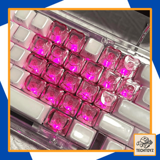 [ Xuyên Led ] Bộ 21 Keycaps Trái Tim - Nhựa PC cao cấp - MAO x Cherry Profile