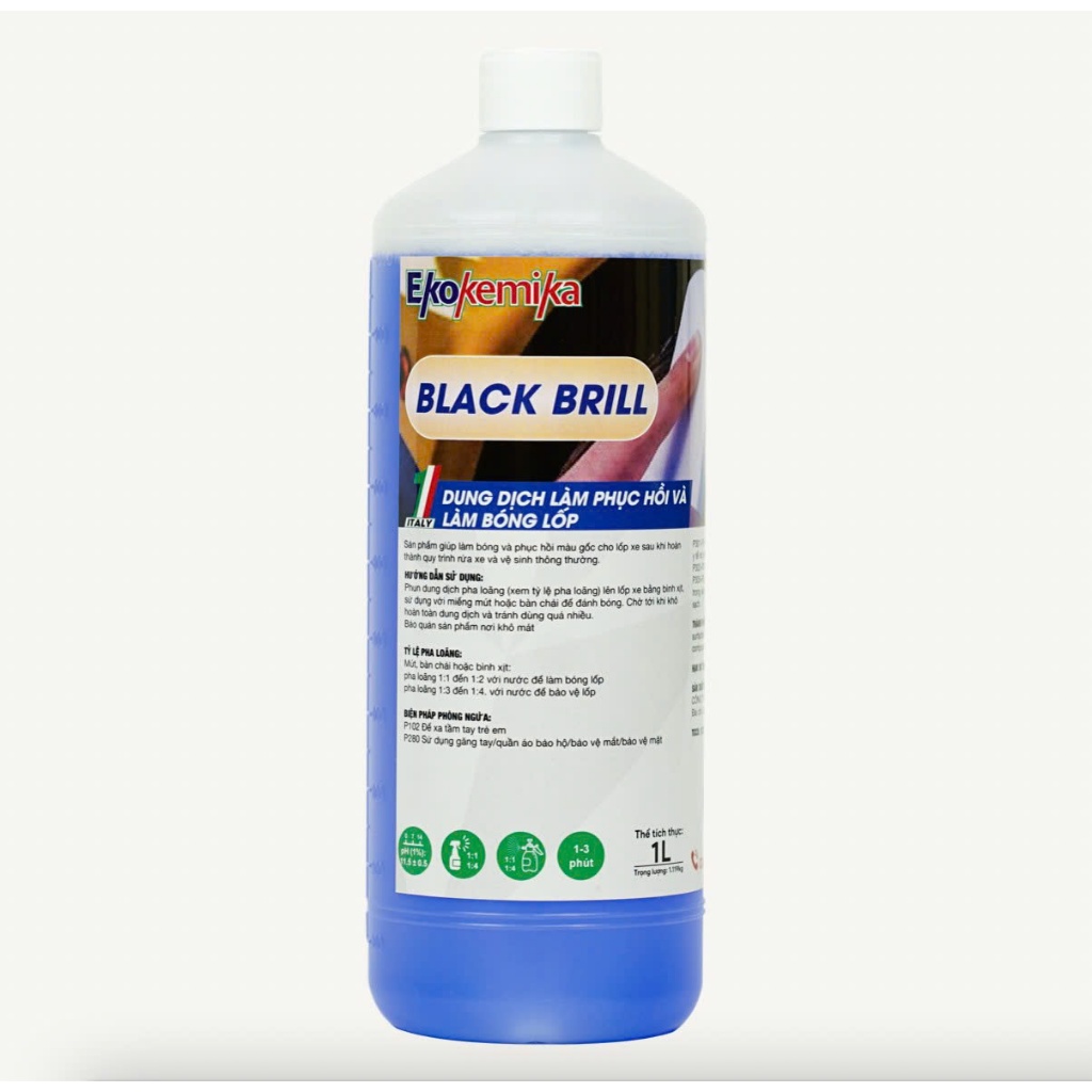 DUNG DỊCH DƯỠNG VÀ BÓNG LỐP GỐC NƯỚC CAO CẤP EKOKEMIKA BLACKBRILL -1L