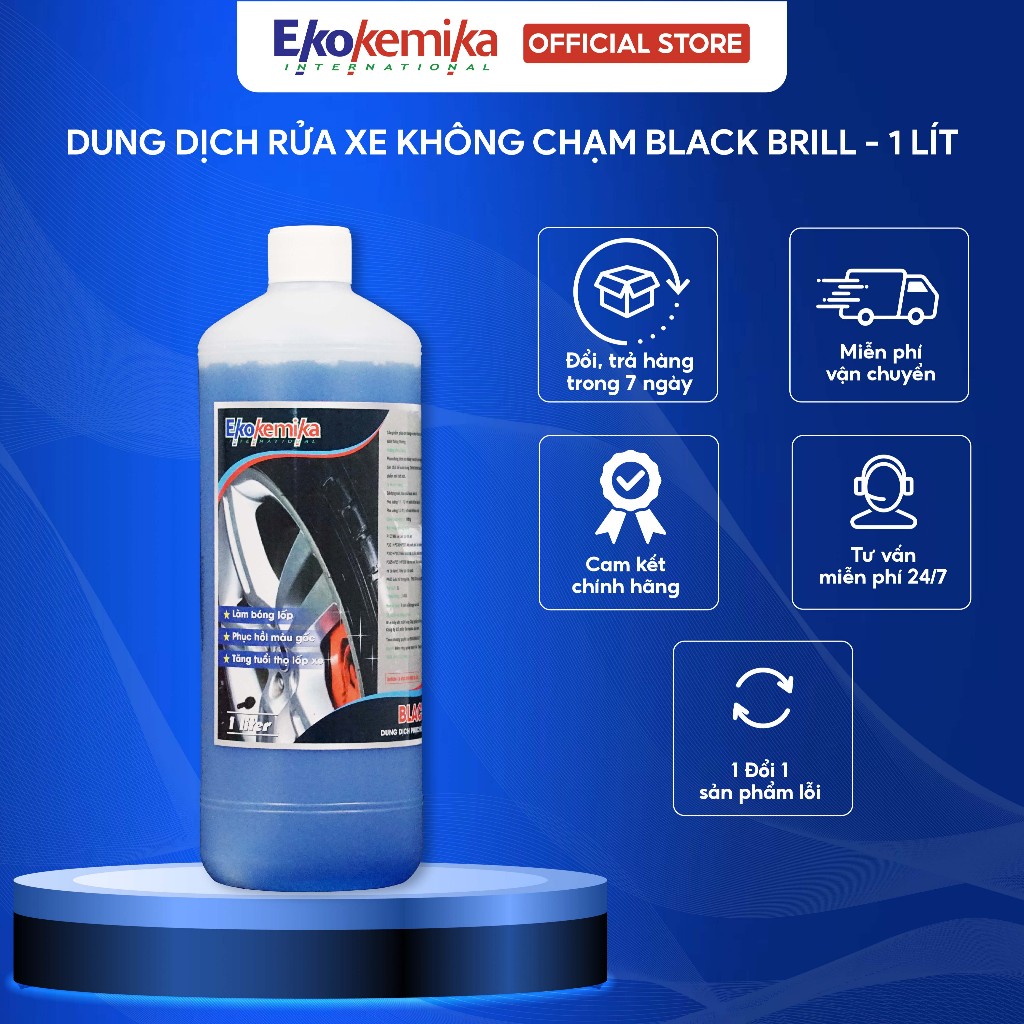 DUNG DỊCH DƯỠNG VÀ BÓNG LỐP GỐC NƯỚC CAO CẤP EKOKEMIKA BLACKBRILL -1L