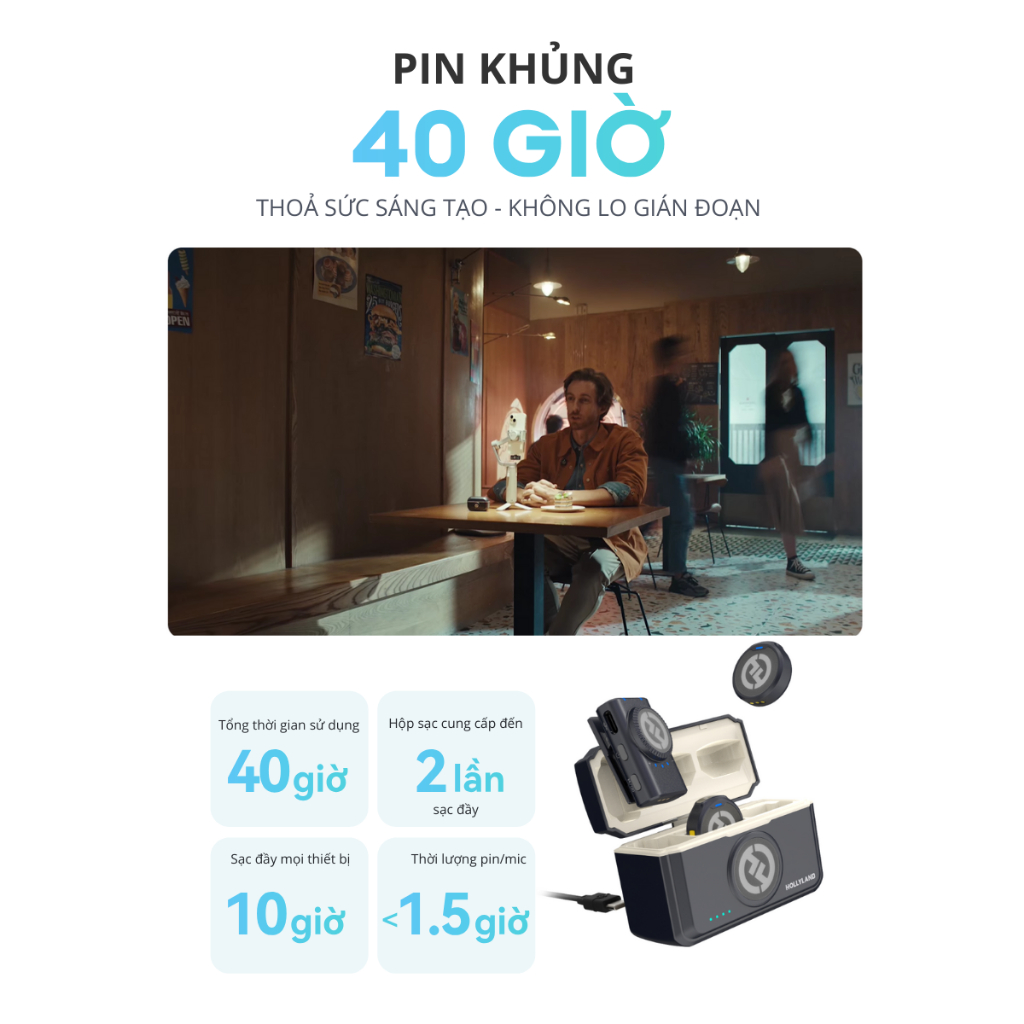 Bộ Micro không dây Hollyland Lark M2 (Shine Charcoal) | BigBuy360 - bigbuy360.vn