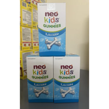 NeoKids Gummies canxi ( hộp 60 viên nhai) Kẹo canxi cho bé vị sữa chua