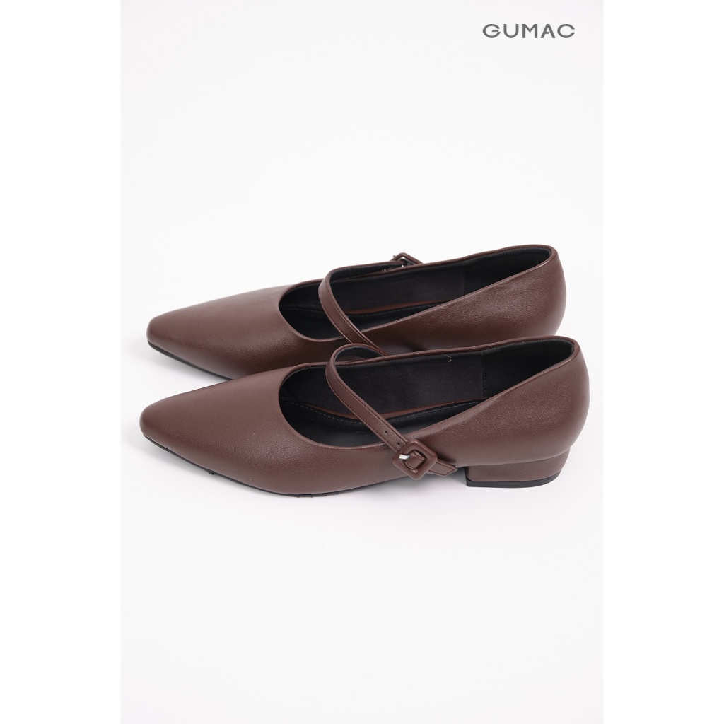 Giày Búp Bê Nữ GUMAC Phối Quai Ngang Mũi Nhọn Thanh Lịch GF01078