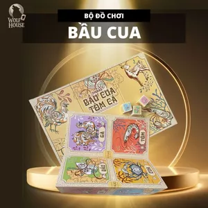 Bộ Bầu Cua Tôm Cá Pastel Giấy Cứng Kèm Xúc Xắc Chơi Tết Gia Đình MaSoi SG