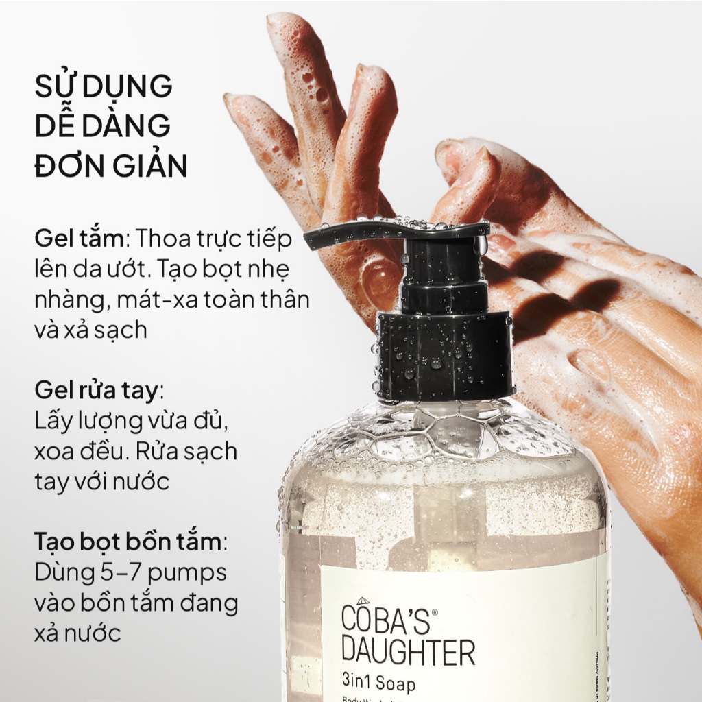 [Gift] Gel Tắm, Rửa Tay, Tắm Bồn CoBa's Daughter 3in1 Bodywash, Hand Wash and Bubble Bath 500ml - Grapefruit Peel