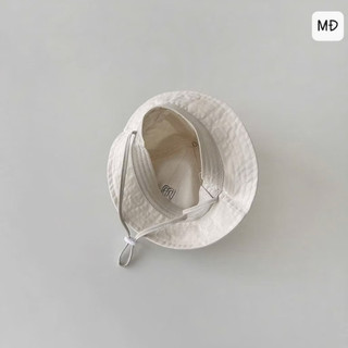 Mũ tai bèo cho bé thêu chữ M dễ thương – Nón vành rộng trẻ em có dây buộc, phong cách Hàn Quốc, chống nắng