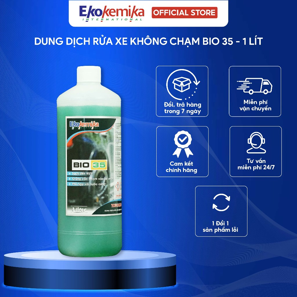 NƯỚC RỬA Ô TÔ - XE MÁY VÀ KHOANG ĐỘNG CƠ KHÔNG CHẠM EKOKEMIKA ITALY BIO 35-1L