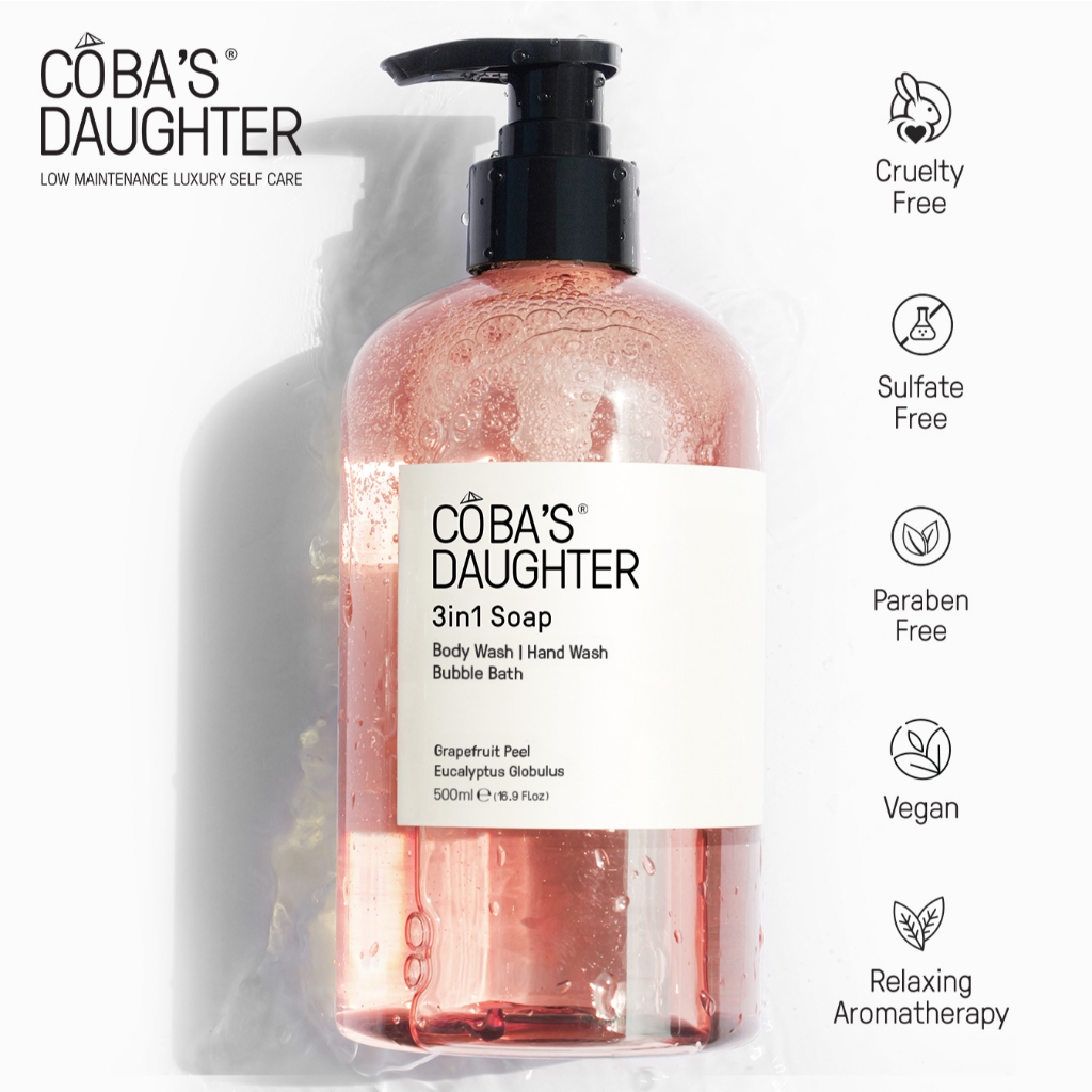 [Gift] Gel Tắm, Rửa Tay, Tắm Bồn CoBa's Daughter 3in1 Bodywash, Hand Wash and Bubble Bath 500ml - Grapefruit Peel