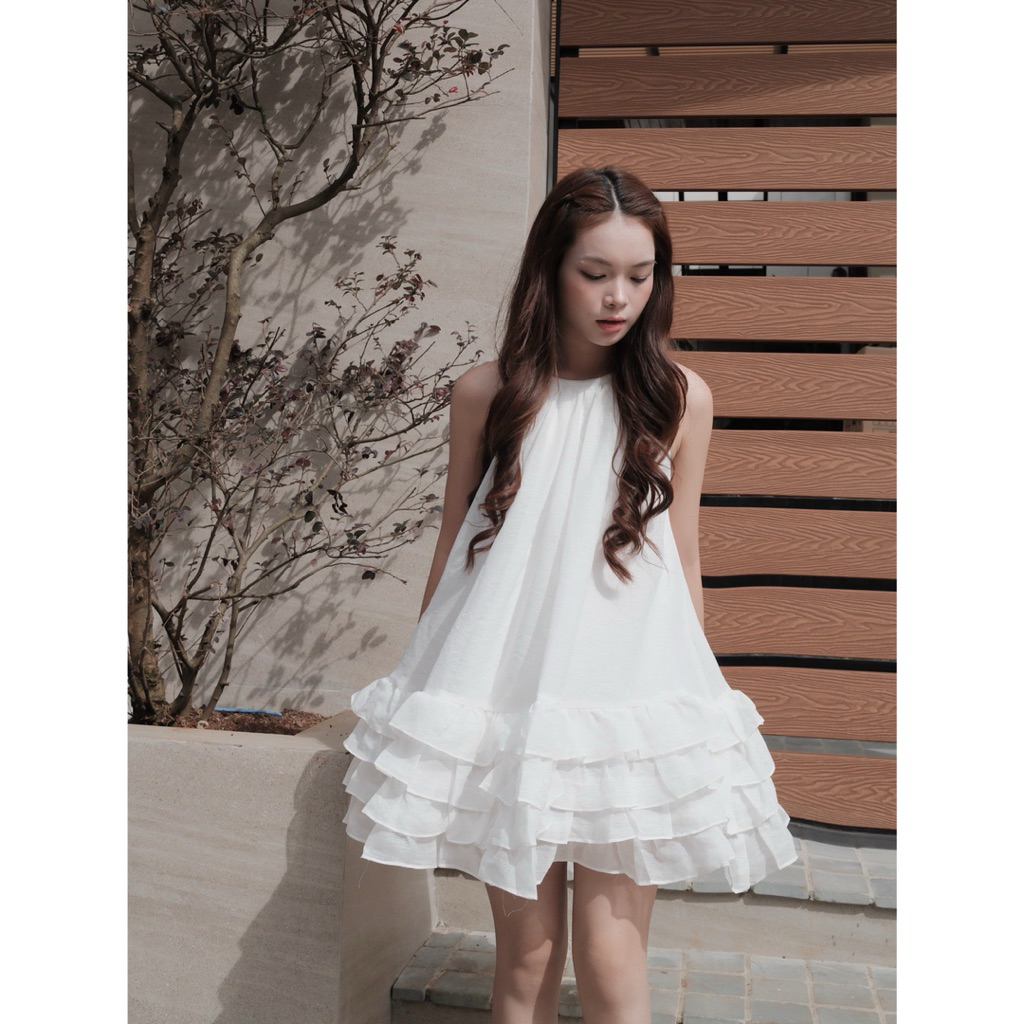 LYRA Dress | Váy tơ xước xoè xếp ly dáng Hàn