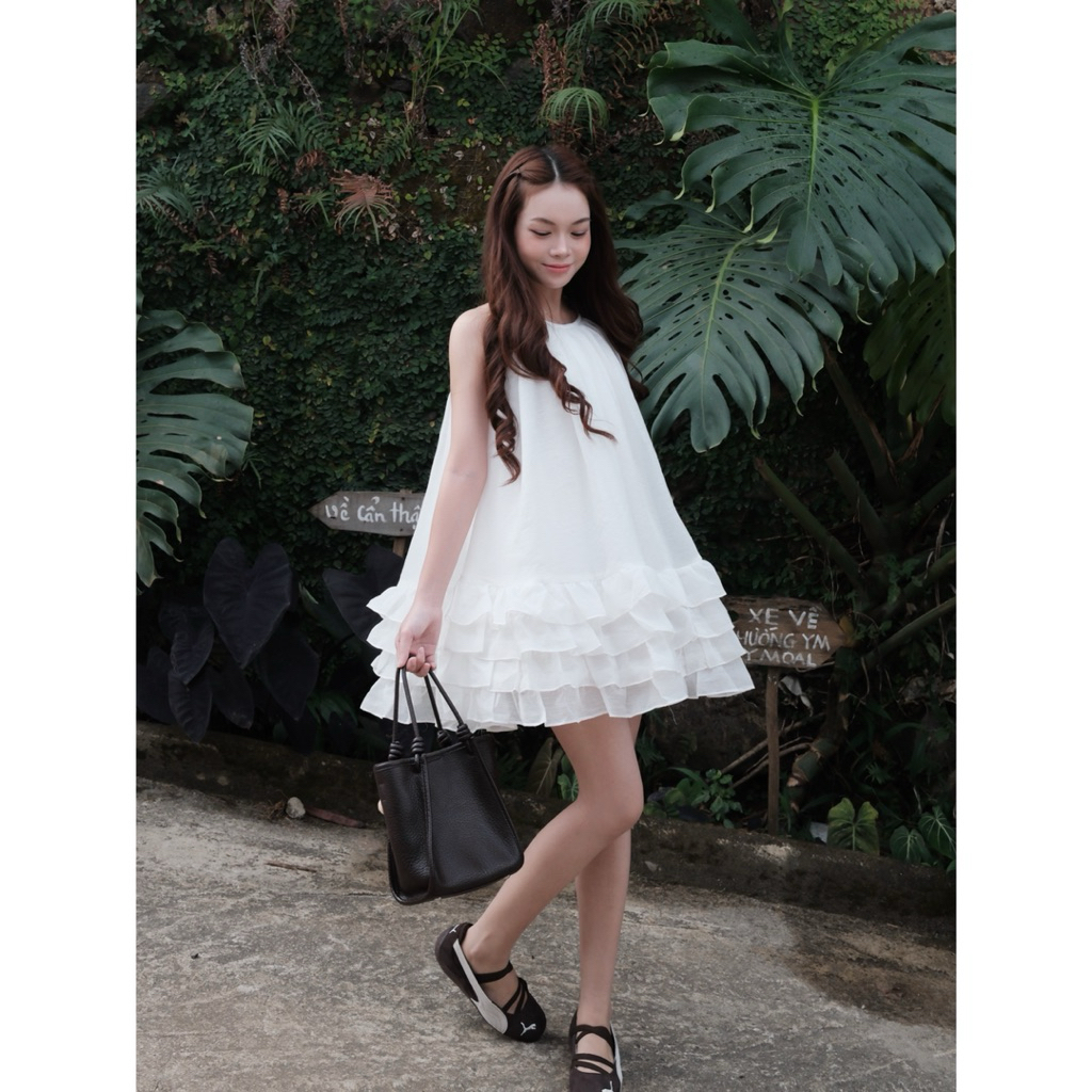 LYRA Dress | Váy tơ xước xoè xếp ly dáng Hàn
