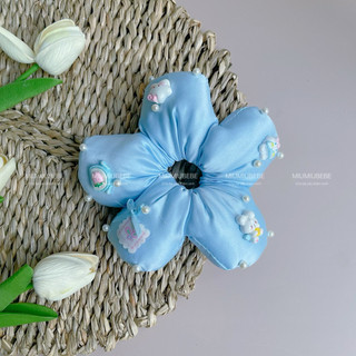 Cột tóc hình bông hoa, scrunchies bông to SZ TO đính charm